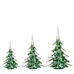 Set of 3 Green Christmas Tree Ornaments by Marcolin