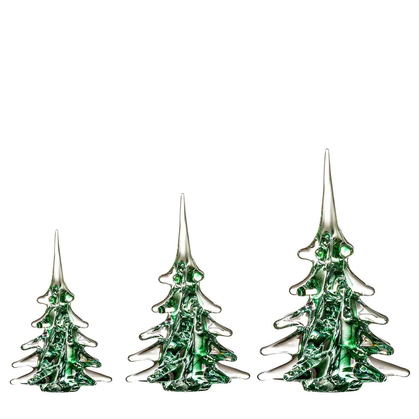 Set of 3 Green Christmas Tree Ornaments by Marcolin