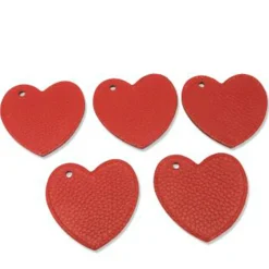 Set of 5 Heart-Shaped Christmas Tree Ornaments