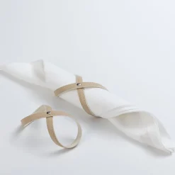 Set of 2 Heathcliff Cappuccino Beige and Luna White Napkin Holders