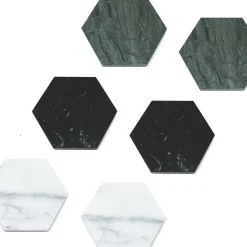 Set of 4 Hexagonal White Coasters