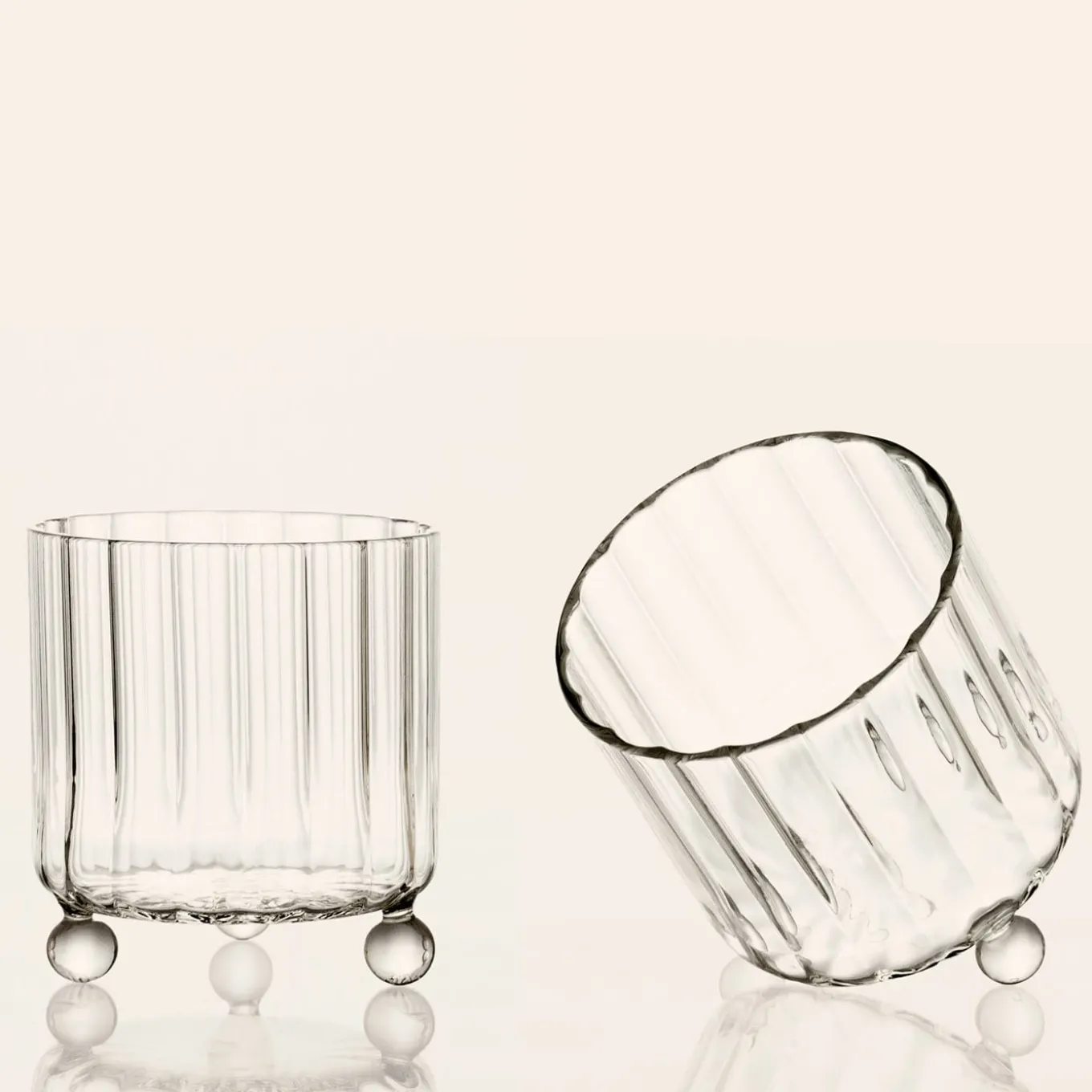 Set of 2 High Spirits Clear Lowball Glasses