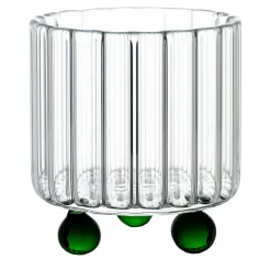 Set of 2 High Spirits Green Lowball Glasses