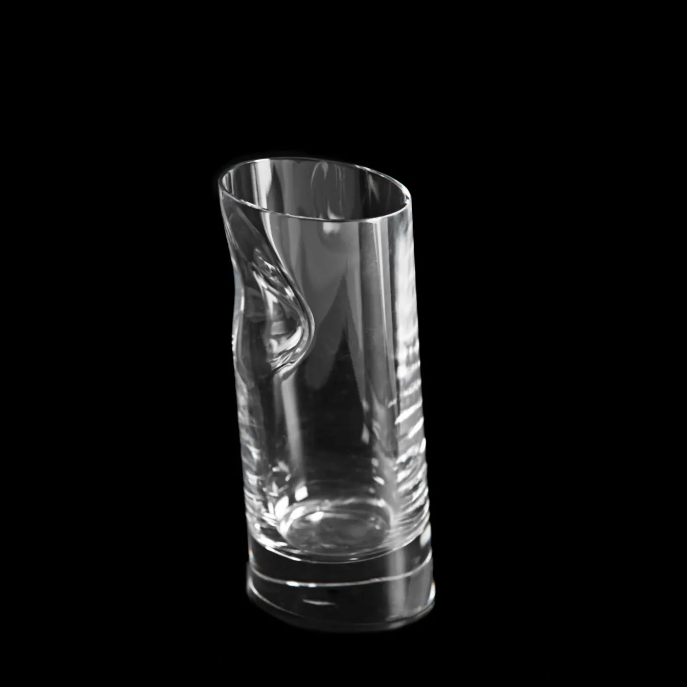 Set of 6 Ice Stopper Tall Crystal Whisky Glasses by Angelo Mangiarotti