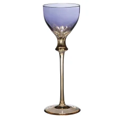 Set of 6 Iris Purple Crystal Liquor Glasses
