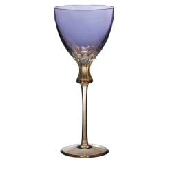 Set of 6 Iris Purple Crystal Wine Glasses