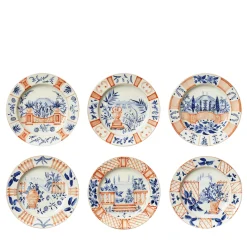 Set of 6 Italian Views dessert plates