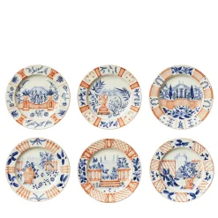 Set of 6 Italian Views dinner plates