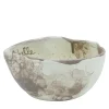 Set of 4 Ivory Marble Motif Ceramic Ice-Cream Bowls