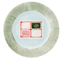 Set Of 2 Jade Rim Dessert Plates