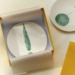 Set of 4 Jardin à l'Italienne Green Ceramic Bread Plates