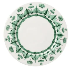 Set of 4 Jardin à l'Italienne Green Ceramic Dessert Plates