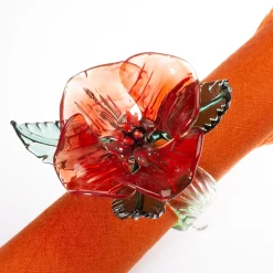 Set of 6 Jardin Fleuri Colored Glass Napkin Rings