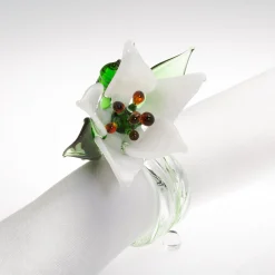 Set of 6 Jardin Fleuri Colored Glass Napkin Rings