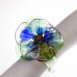 Set of 6 Jardin Fleuri Colored Glass Napkin Rings