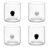 Set of 4 Las Chicas Black & White Shot Glasses