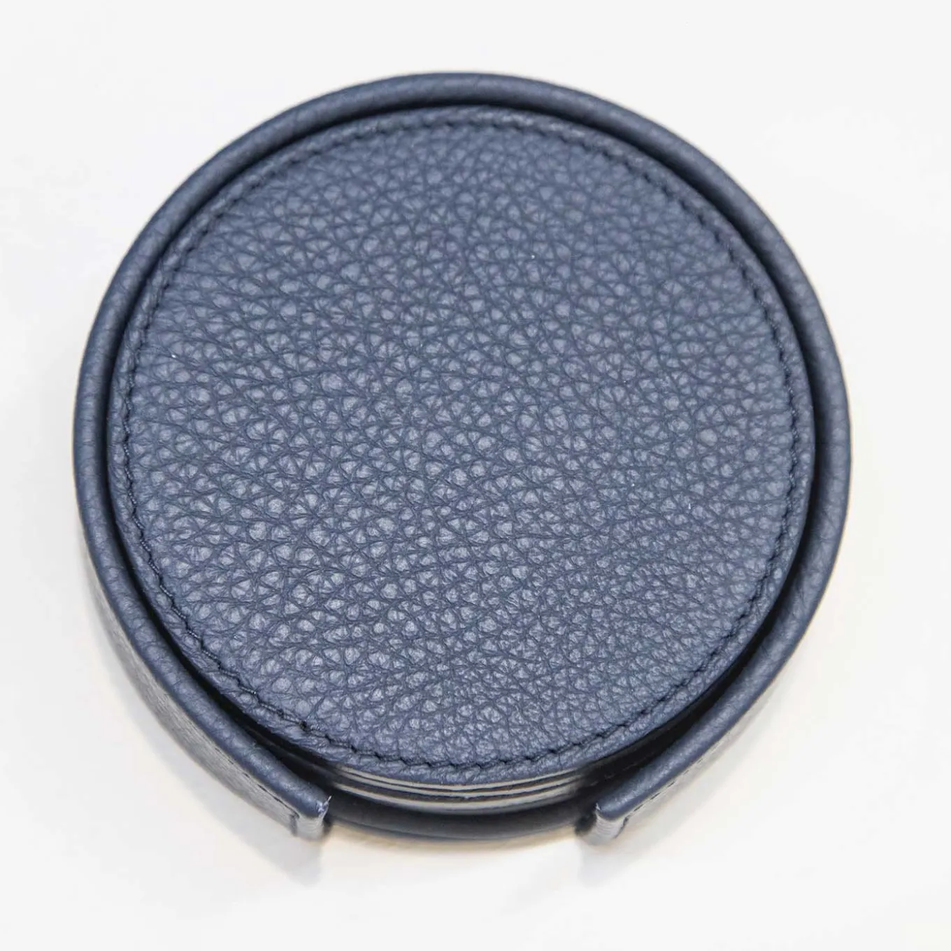 Set of 6 Leather Coasters in Royal Blue