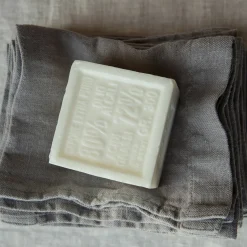 Set of 2 Light Blue Linen Towels with Long Fringes