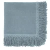Set of 4 Light Blue Napkins with Long Fringes