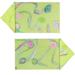 Set of 2 Light Flux Placemats and napkins in green