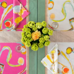 Set of 2 Light Flux Placemats and napkins in white