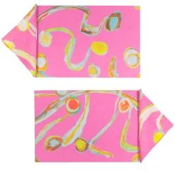 Set of 2 Light Flux Placemats and napkins in pink