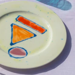 Set Of 2 Lime Rim Dinner Plates