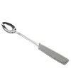 Set of 6 Long Teaspoons with Gray Eco-Leather Handle