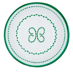 Set of 4 Luminaria Green Ceramic Soup Plates