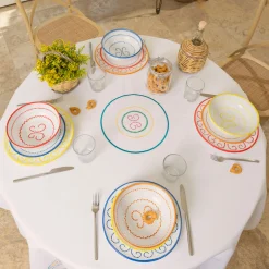 Set of 4 Luminaria Light Blue Ceramic Soup Plates