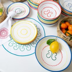 Set of 4 Luminaria Multicolor Ceramic Dessert Plates