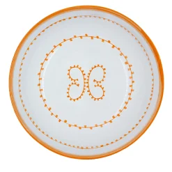 Set of 4 Luminaria Orange Ceramic Soup Plates