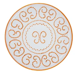 Set of 4 Luminaria Orange Ceramic Dinner Plates