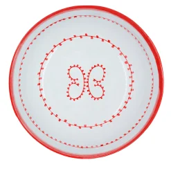 Set of 4 Luminaria Red Ceramic Soup Plates
