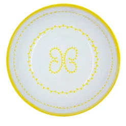 Set of 4 Luminaria Yellow Ceramic Soup Plates