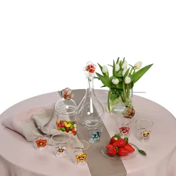 Set of 4 Luxury Bicolor Silver Pink-Taupe Linen Napkins