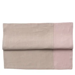 Set of 4 Luxury Bicolor Silver Pink-Beige Linen Napkins