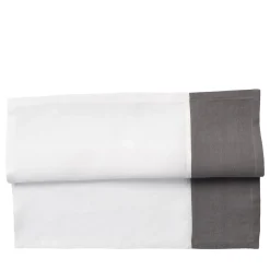 Set of 4 Luxury Bicolor White-Grey Linen Napkins