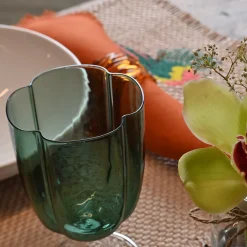 Set of 4 Luxury Hand-Fringed Orange Pure Linen Napkins