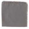 Set of 4 Luxury Hand-Fringed Grey Pure Linen Napkins