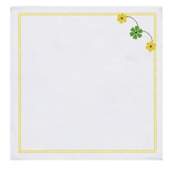Set of 4 Margherita Embroidered Yellow Linen Napkins