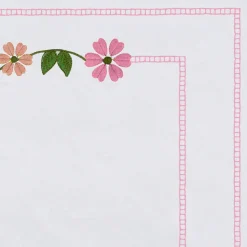 Set of 4 Margherita Pink Embroidered Linen Placemats