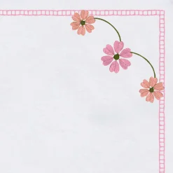 Set of 4 Margherita Pink Embroidered Linen Napkins