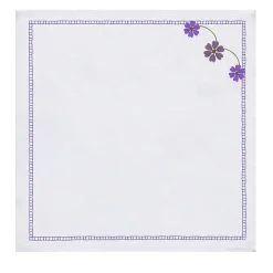 Set of 4 Margherita Viola Embroidered Linen Napkins