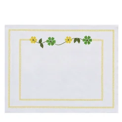 Set of 4 Margherita Yellow Embroidered Linen Placemats