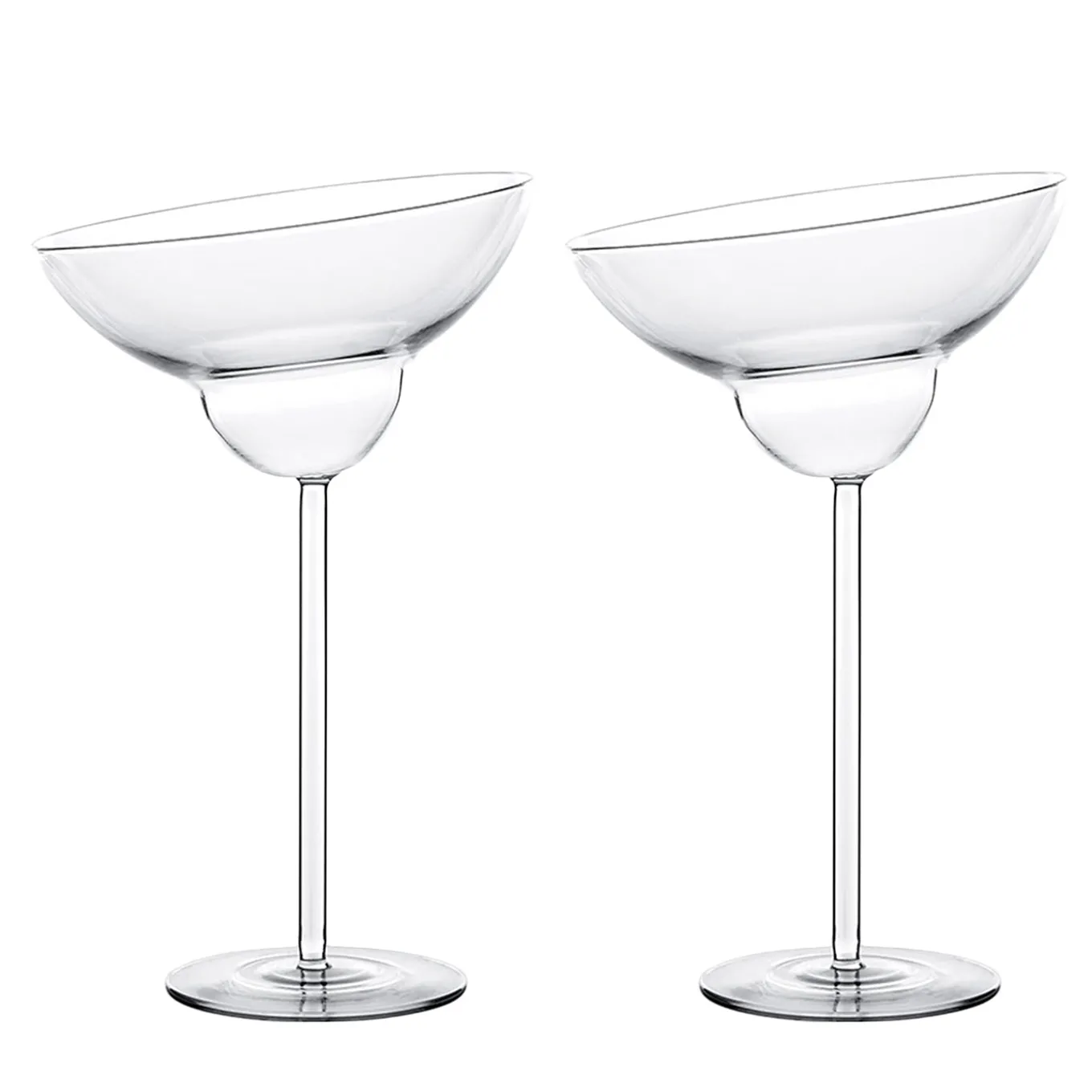 Set of 2 Margot Slant Cut Margarita Cocktail Glasses