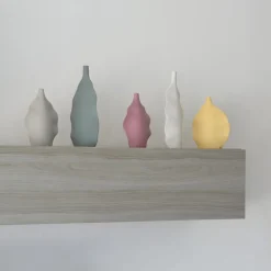 Set of 2 Marine Wavy Ceramic Decorative Bottles