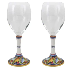 Set of 2 Medium Floral Wine Glasses #2