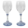 Set of 2 Medium Floral Wine Glasses #3