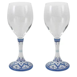 Set of 2 Medium Floral Wine Glasses #3